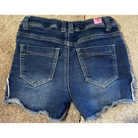 Distressed Unicorn Blue Jean Cutie Patootie Button Zip Shorts Girls Size 8 - Picture 4 of 4